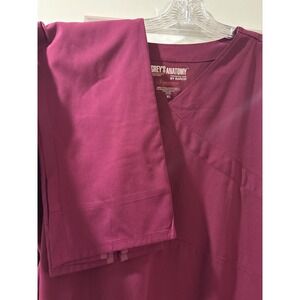 GREYS ANATOMY Signature Wear by Barco Burgundy Scrubs Set Top Pants XL maroon